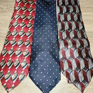 Lot of 3 Designer Silk Ties! Vintage Harve Benard + Pierre Cardin + J. Garcia